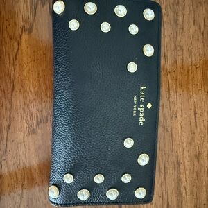 Kate Spade Black Clutch with Gold Studs